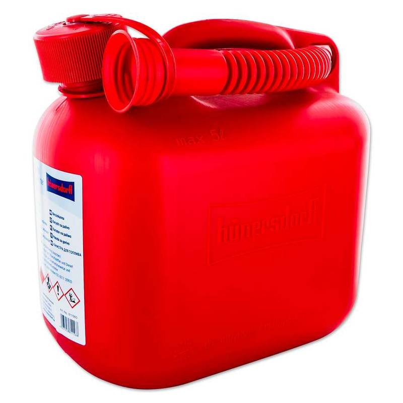 Benzinkanister inkl. flexiblem Auslaufrohr (5 Liter) rot – PP passion parts  AG